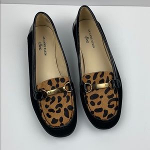 AK Anne Klein Cinna Black Leather Loafers 8.5